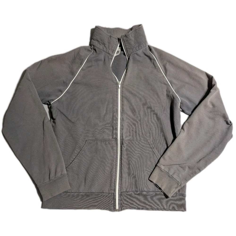 Standard American Full Zip‎ Sweatshirt Jacket Mens M Gray Made USA